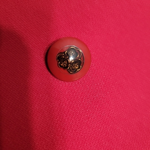 Emily Red 2Pc Double Breasted Blazer Skirt Set Corpcore Office Women's Size 14 - Picture 6 of 13